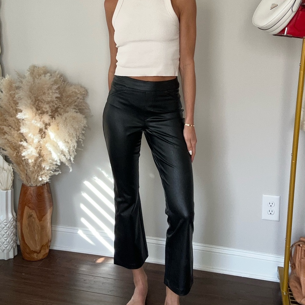 Spanx high waisted faux leather kick flare pants